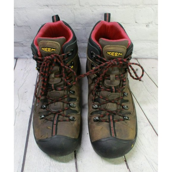 Keen Brown Leather Lace Up Waterproof Steel Toe Hiking Boots Size 12 EE - Picture 5 of 9